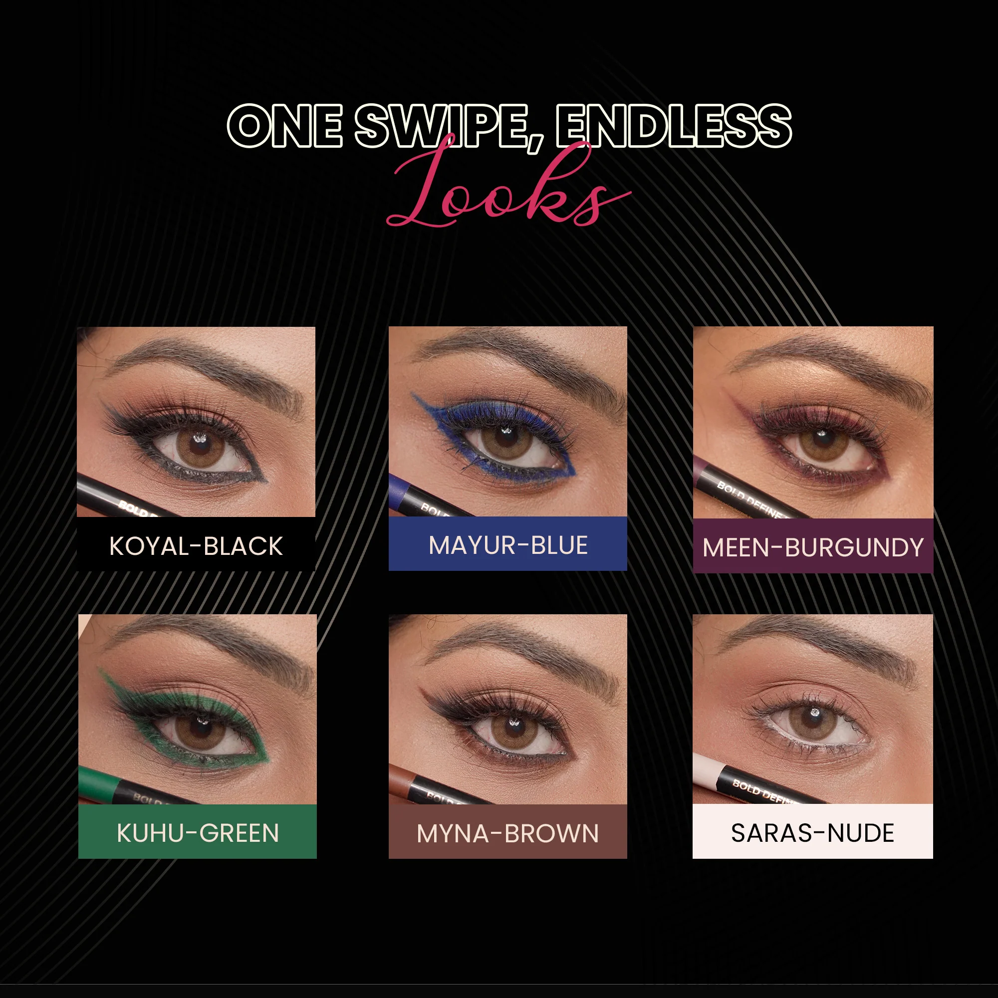 The Complete Matte Kajal Pack of Six - Image 4