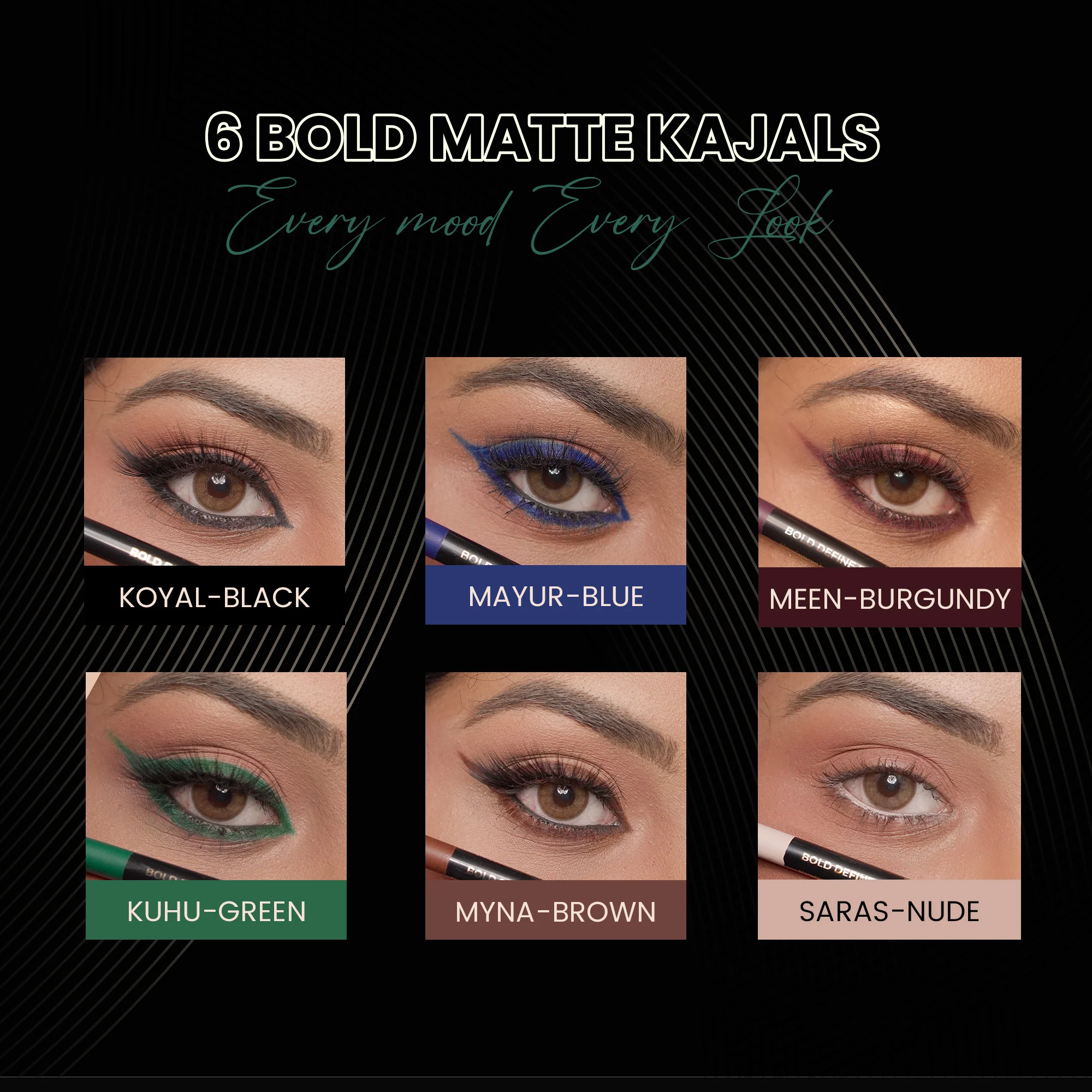 Kuhu - Green Matte Bold Define Kajal - Image 4