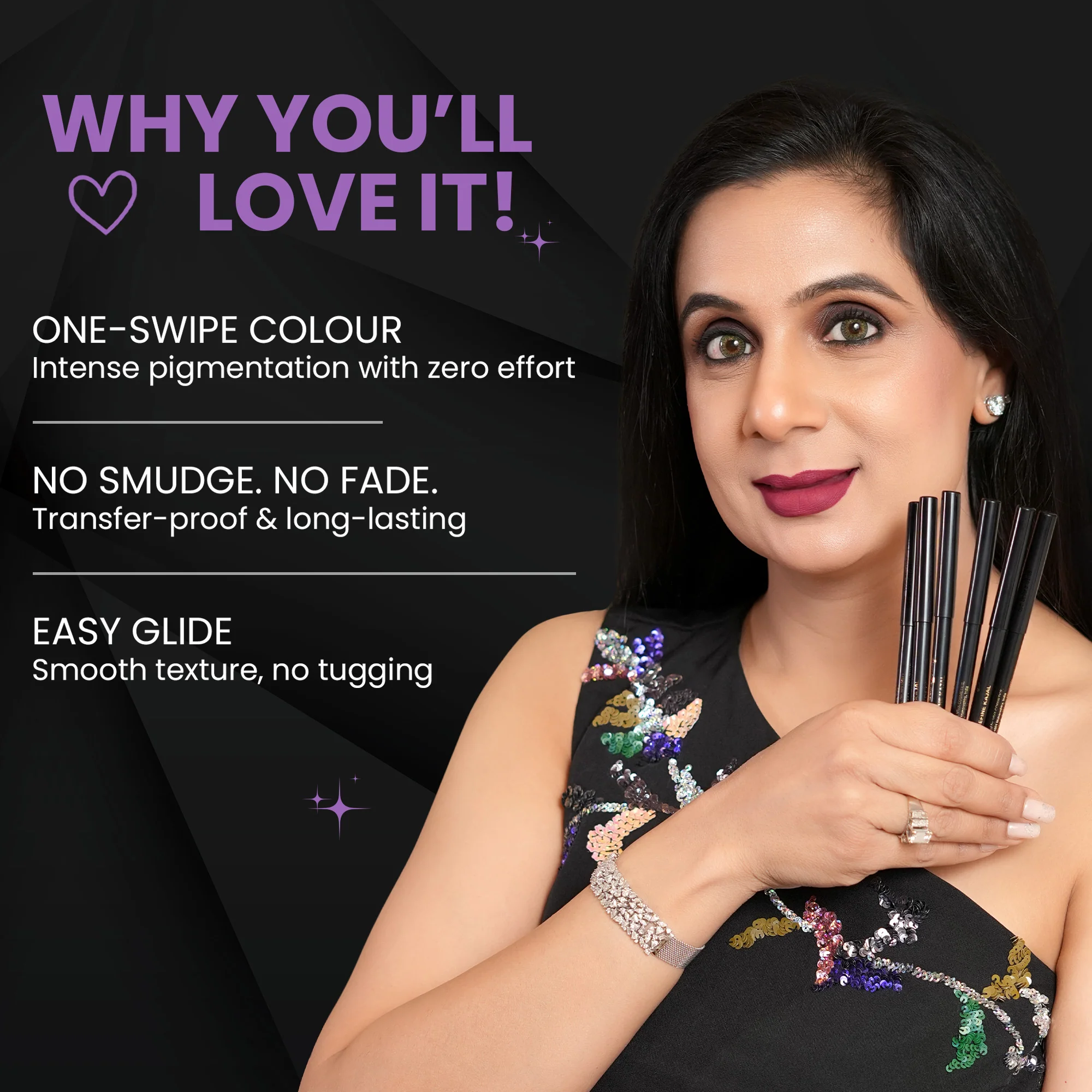 Pankh - Purple Shimmer Bold Define Kajal - Image 6