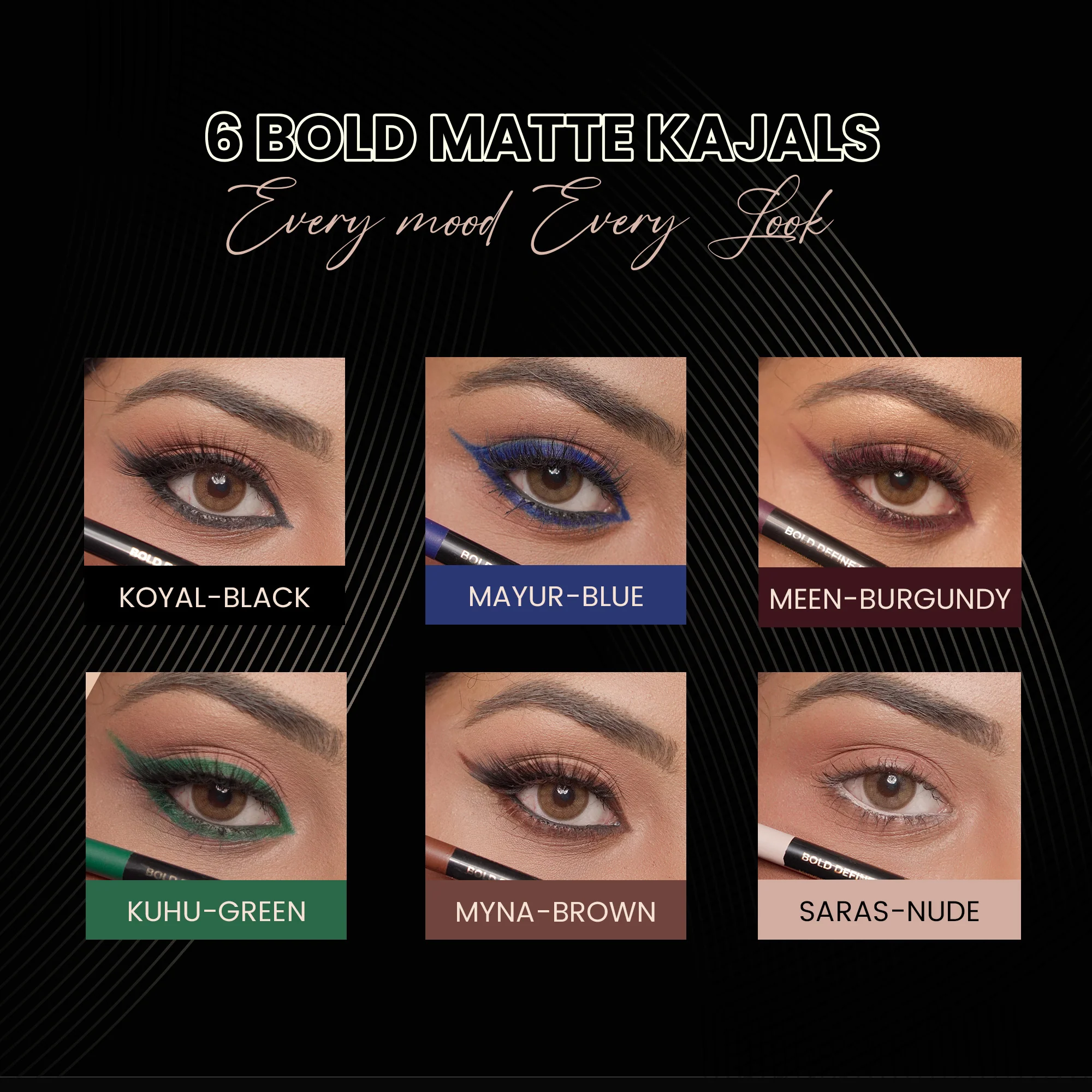 Saras  - Nude Matte Bold Define Kajal - Image 4