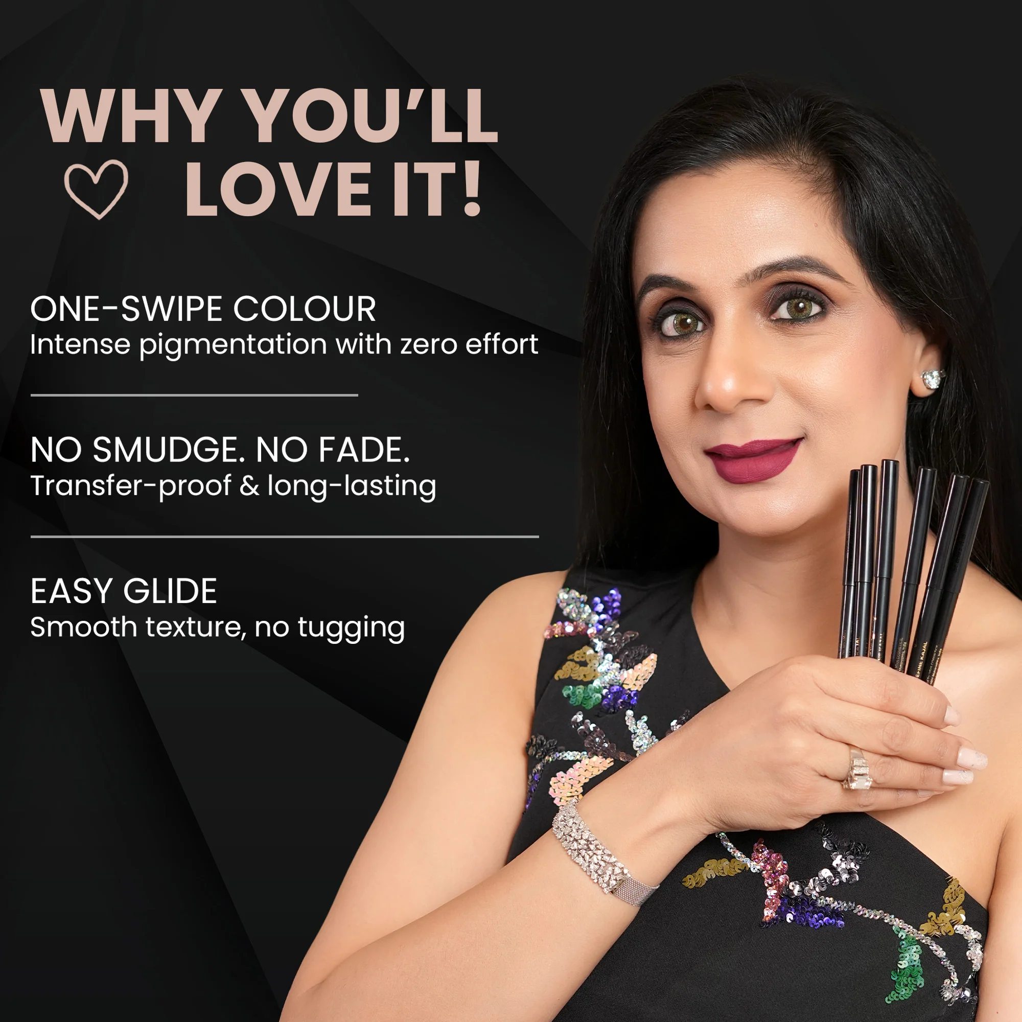 Saras  - Nude Matte Bold Define Kajal - Image 5