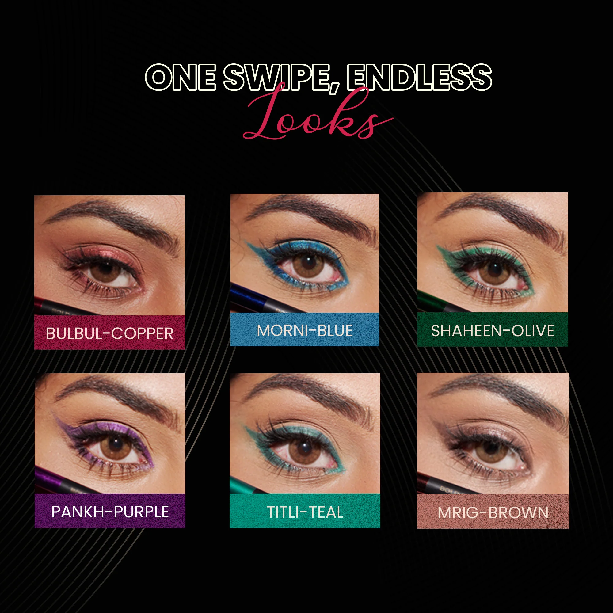 The Luxe Shimmer Kajal Pack of Six - Image 3