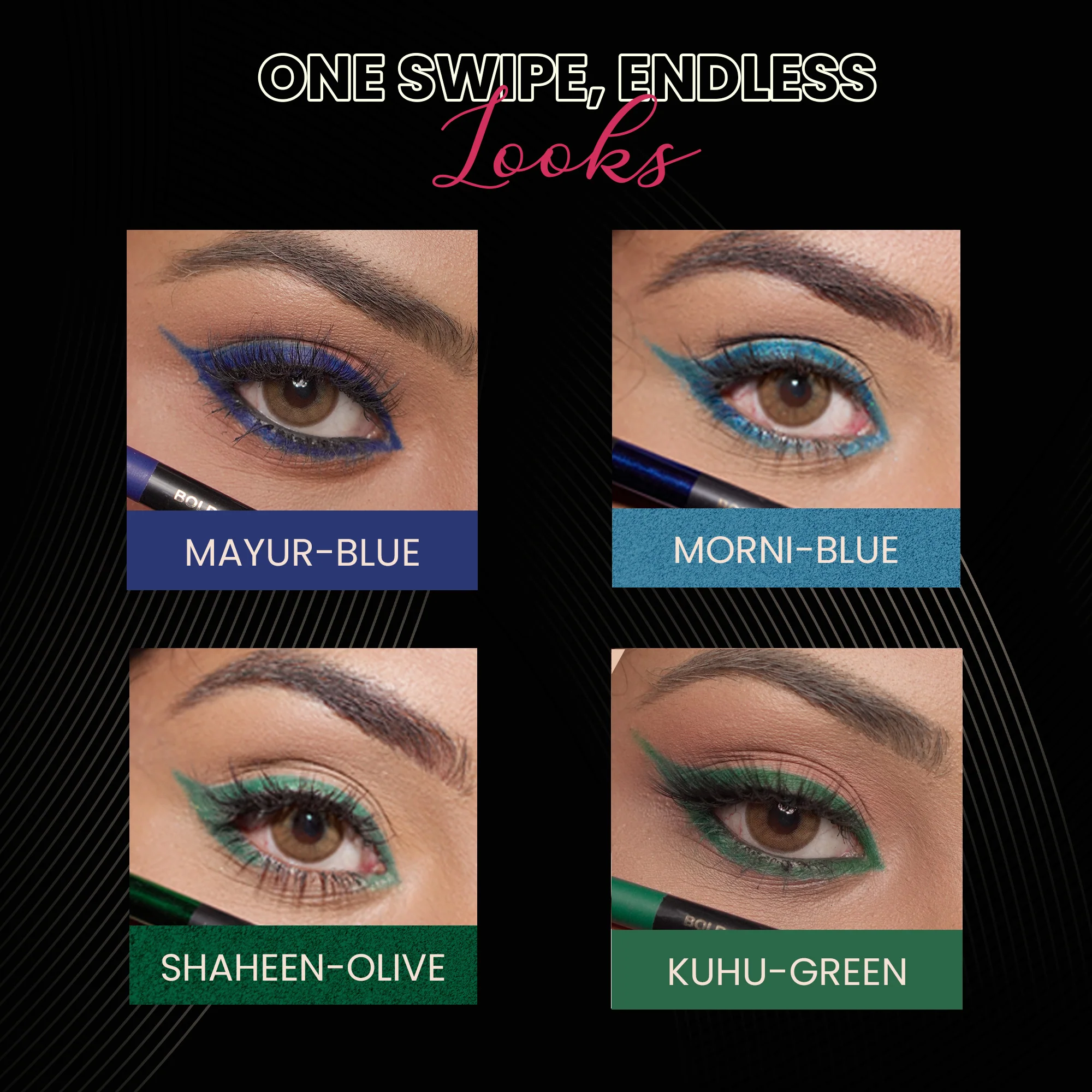 Vibrant Blues & Greens Kajal Pack-of-Four - Image 3
